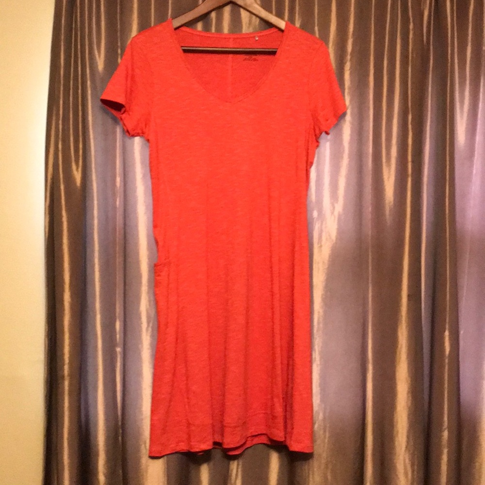 Toad &Co. coral color Marley short sleeve dress